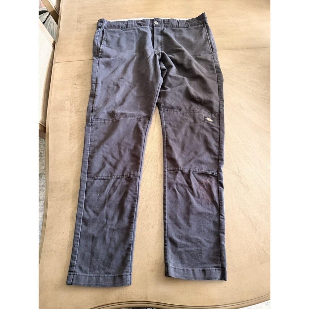 Dickies Double Knee Skinny Straight Work Pants 38x31 Black